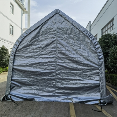 Tenda portabile per auto rifugio giardino magazzino capanno con pareti laterali e porte rimovibili