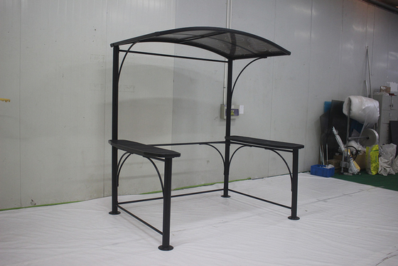 Gazebo da barbecue in alluminio e ferro 2.18*1.43*2.13-2.29M per casa da griglia con tetto da giardino