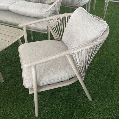 Mobili da giardino per esterni Divano in rattan in alluminio con tavolo da caffè di lusso