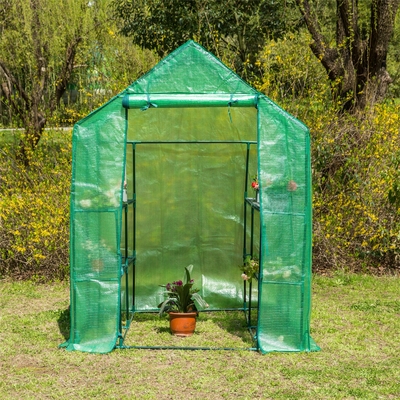 Copertura di serra mobile in PVC trasparente impermeabile a telaio metallico per impianti di giardino