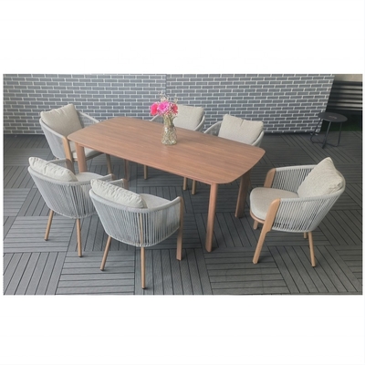 Mobili da giardino per l'aria aperta Set divano in rattan in alluminio Set divano per il tempo libero Tavolo da tè Set da cena