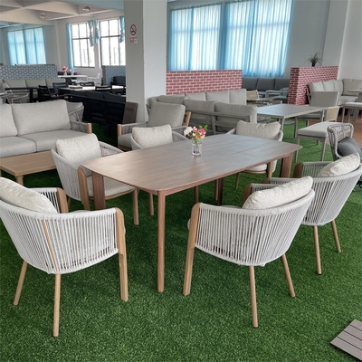 Mobili da giardino per l'aria aperta Set divano in rattan in alluminio Set divano per il tempo libero Tavolo da tè Set da cena