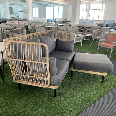 Moderno mobili da giardino in alluminio Bistro Rattan Divano Set per cena di lusso Set