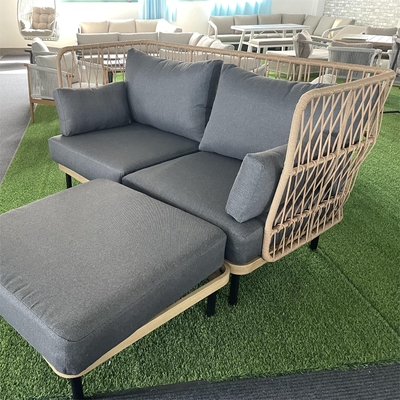 Moderno mobili da giardino in alluminio Bistro Rattan Divano Set per cena di lusso Set