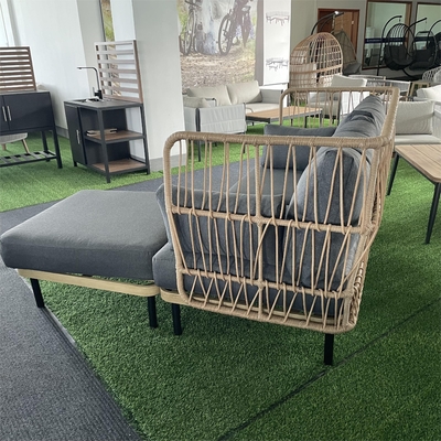 Moderno mobili da giardino in alluminio Bistro Rattan Divano Set per cena di lusso Set