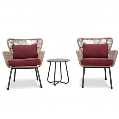 Set di mobili da giardino per esterni Divano in rattan in alluminio con tavolo da tè e sedie da bistro