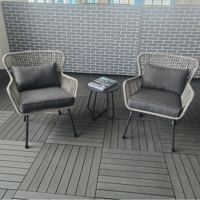 Set di mobili da giardino per esterni Divano in rattan in alluminio con tavolo da tè e sedie da bistro