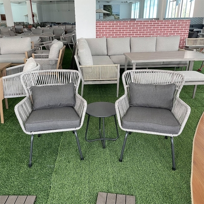 Set di mobili da giardino per esterni Divano in rattan in alluminio con tavolo da tè e sedie da bistro
