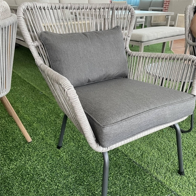 Set di mobili da giardino per esterni Divano in rattan in alluminio con tavolo da tè e sedie da bistro