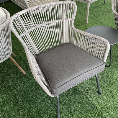 Set di mobili da giardino per esterni Divano in rattan in alluminio con tavolo da tè e sedie da bistro