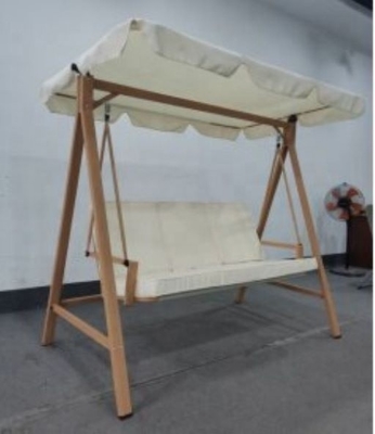 Sedile per tre persone all'aria aperta Swing Chair con telaio in metallo e ombrello in tessuto