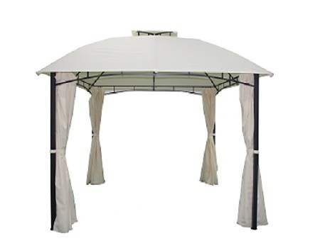 Gazebo metallico a doppio tetto con costole ad arco in design classico