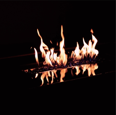Grill da barbecue in acciaio in giardino esterno con fossa di gas senza fumo sferica rettangolare