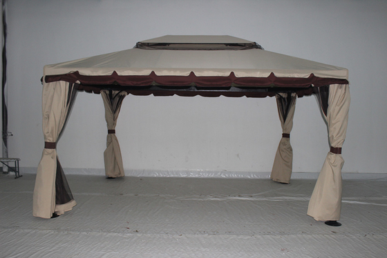 ECO FRIENDLY Gazebo da giardino in alluminio idrorepellente con zanzariere e pareti laterali 3x4m