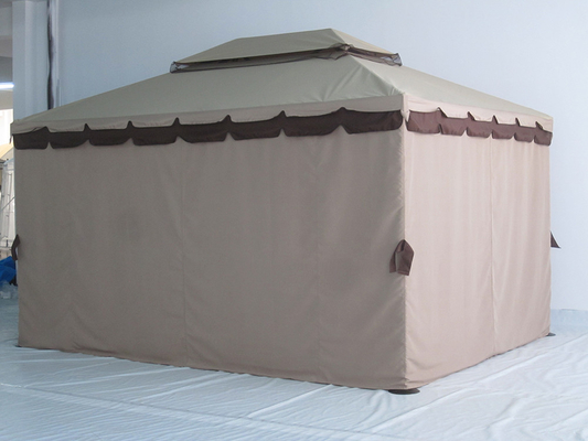 ECO FRIENDLY Gazebo da giardino in alluminio idrorepellente con zanzariere e pareti laterali 3x4m