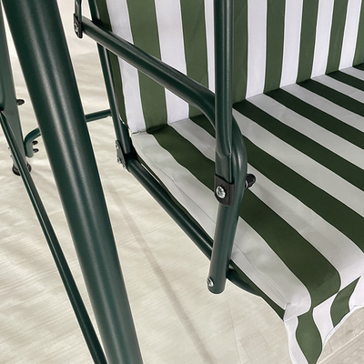 Letto appeso all' aperto Moderno design Silla oscillante per 3 persone con tubo e tetto in acciaio