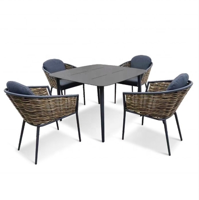 Set giardino all'aperto Set divano in rattan di alluminio Set tavolo di lusso Set teapoon Bistro Set cena