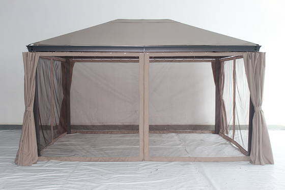 Gazebo da giardino in alluminio 3*4*2.7M con telaio in metallo a prova di ruggine e tetto in acciaio personalizzato