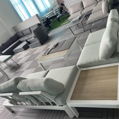 Mobili da giardino per l'aria aperta Set divano in rattan di alluminio Set tavolo da pranzo