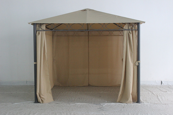 Giardino esterno Gazebo in acciaio metallo con tenda in poliestere Un parco duraturo Opzione di svago