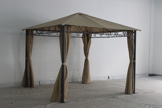 Giardino esterno Gazebo in acciaio metallo con tenda in poliestere Un parco duraturo Opzione di svago