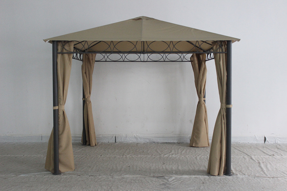 Giardino esterno Gazebo in acciaio metallo con tenda in poliestere Un parco duraturo Opzione di svago