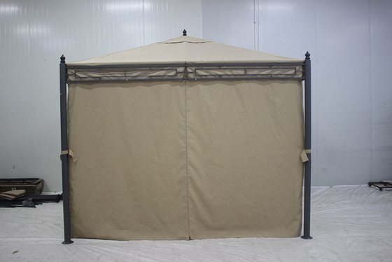 Gazebo da giardino in metallo 3*3*2.75M con copertura superiore in poliestere e pareti laterali
