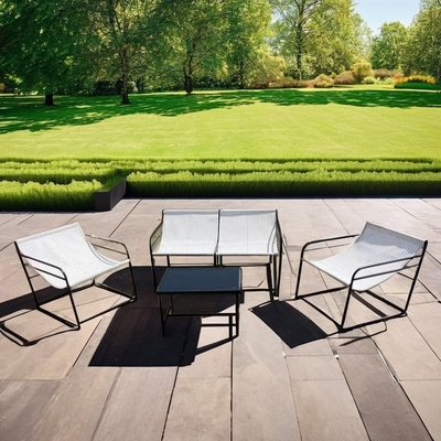 Divano per mobili da giardino per esterni Set di divani in tessuto Poltrona singola a due posti Tavolo da caffè