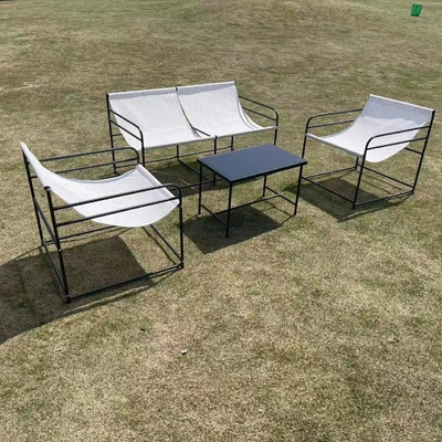 Divano per mobili da giardino per esterni Set di divani in tessuto Poltrona singola a due posti Tavolo da caffè