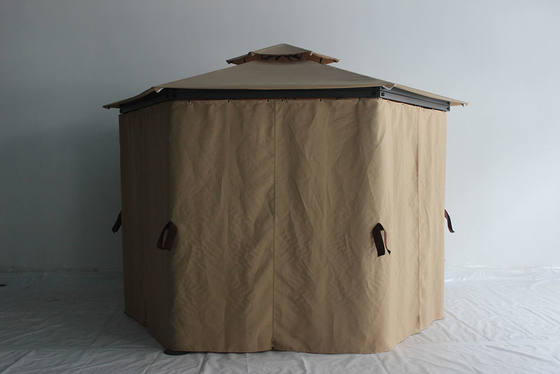 Cornice pieghevole Gazebo esterno esagonale con reti e tende di privacy Facile assemblaggio