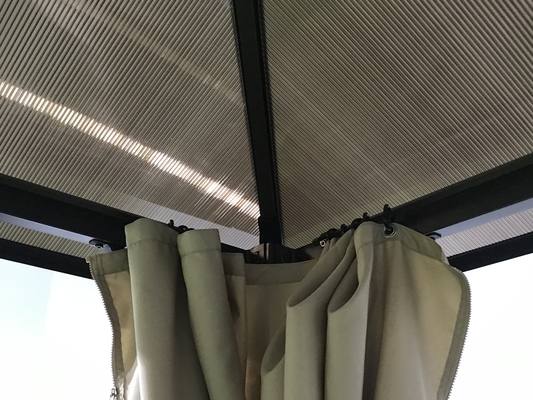 Gazebo esterno per forniture da giardino 3x3.65x2.6M tetto in policarbonato a copertura singola