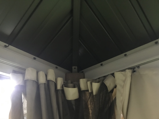 3X3X2.75M Pergola in metallo Gazebo esterno per utensili da giardino con ponte pergola