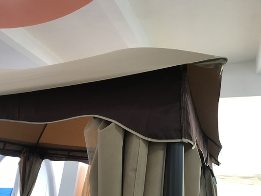 Al. Cornice 3x3.65x2.75M Gazebo giardino a doppio capo con rete inclusa