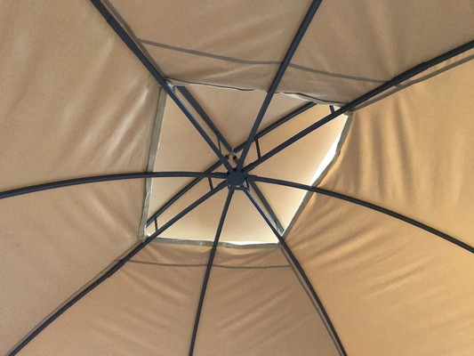 Al. Cornice 3x3.65x2.75M Gazebo giardino a doppio capo con rete inclusa