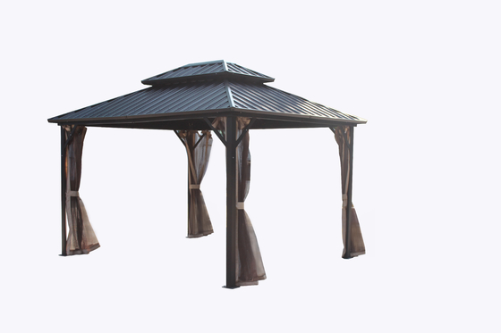 Giardino all'aperto 3X3.65X2.85M Gazebo metallico con zanzara e tessuto di poliestere