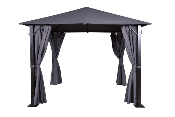 Gazebo esterno in metallo per giardino con capo singolo dipinto a mano 3x3x2.57m Facile da assemblare
