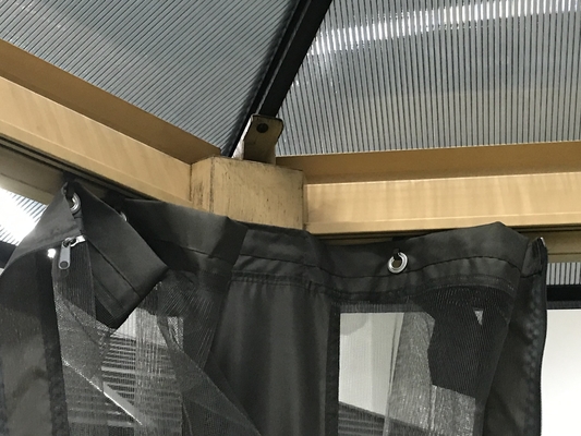Gazebo a tetto rigido esagonale in alluminio 2x2x2x2.8M per la protezione solare e il relax