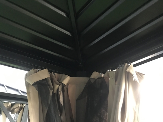 Gazebo in poliestere 3X3.65X2.75M a doppio capo in tubo di alluminio per giardino