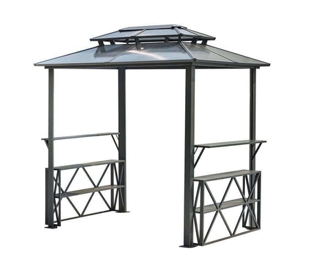 Gazebo a doppia copertura in policarbonato 2.35X1.7X2.45M per ponte pergolare esterno