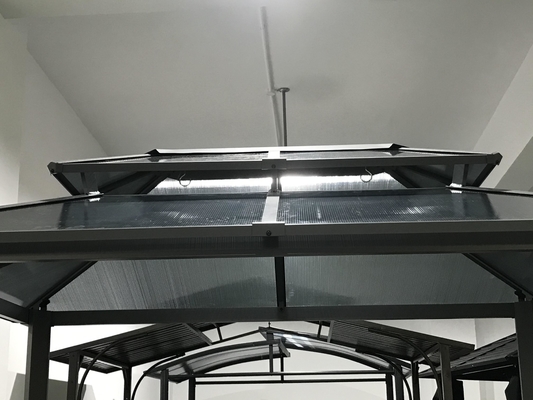 Gazebo a doppia copertura in policarbonato 2.35X1.7X2.45M per ponte pergolare esterno