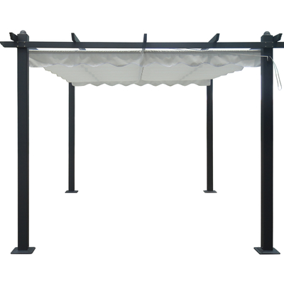 Gazebo esterno per giardini personalizzato 2.96X2.96X2.25M con telaio in alluminio e coperchio rimovibile