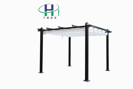 Gazebo esterno per giardini personalizzato 2.96X2.96X2.25M con telaio in alluminio e coperchio rimovibile