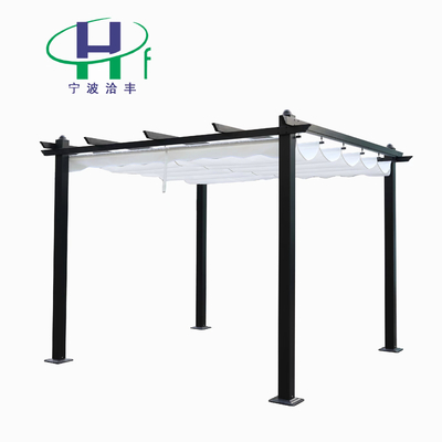 Gazebo esterno per giardini personalizzato 2.96X2.96X2.25M con telaio in alluminio e coperchio rimovibile