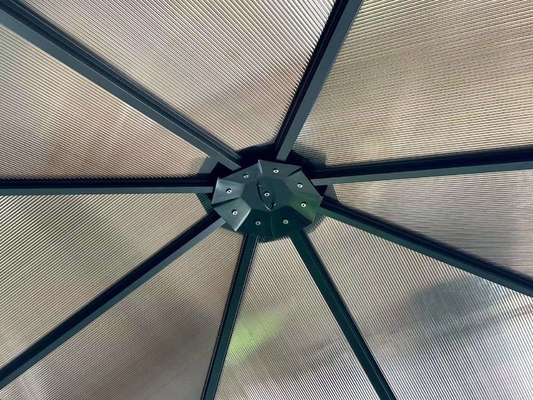 Giardino esterno 3x3x2.6M Gazebo con tetto in PVC facile da assemblare e robusto