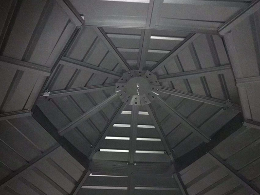 Quadro in alluminio 4x4x2.8M Gazebo esagonale con tetto rigido Ideale per l'aria aperta e facile da installare