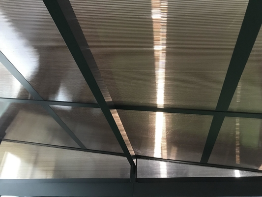 3x4x2.2/2.4M Piano inclinato Gazebo da giardino in alluminio con tetto in policarbonato di lusso