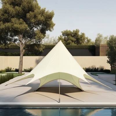 Tenda di stelle esterna su misura rivestita in polvere per ombra di spiaggia Canopy del padiglione dei cieli