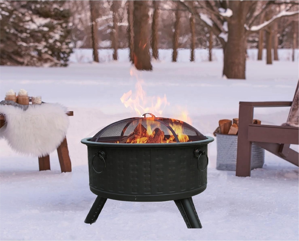 Barbecue all'aperto senza fumo Grill Corten Acciaio Gas Fire Pit Forma personalizzata Quadrato sferica