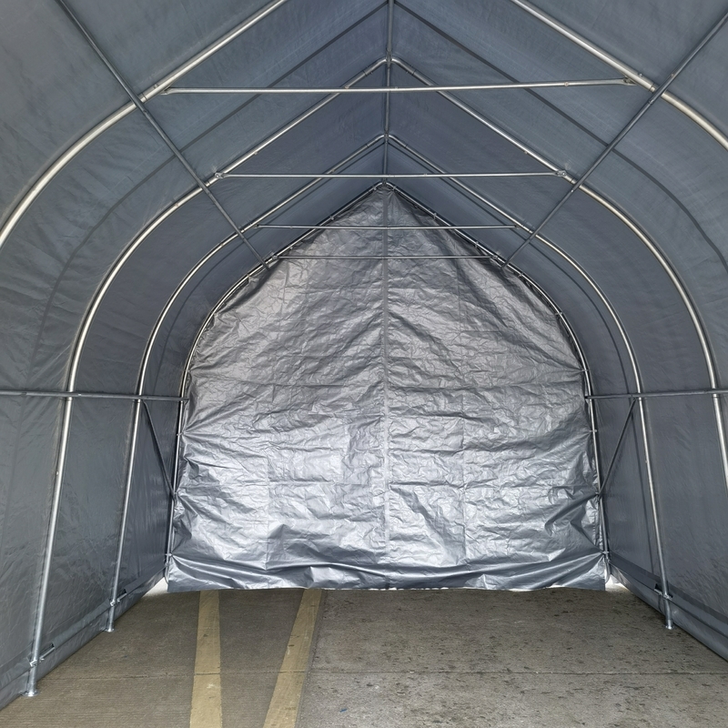 Tenda portabile per auto rifugio giardino magazzino capanno con pareti laterali e porte rimovibili