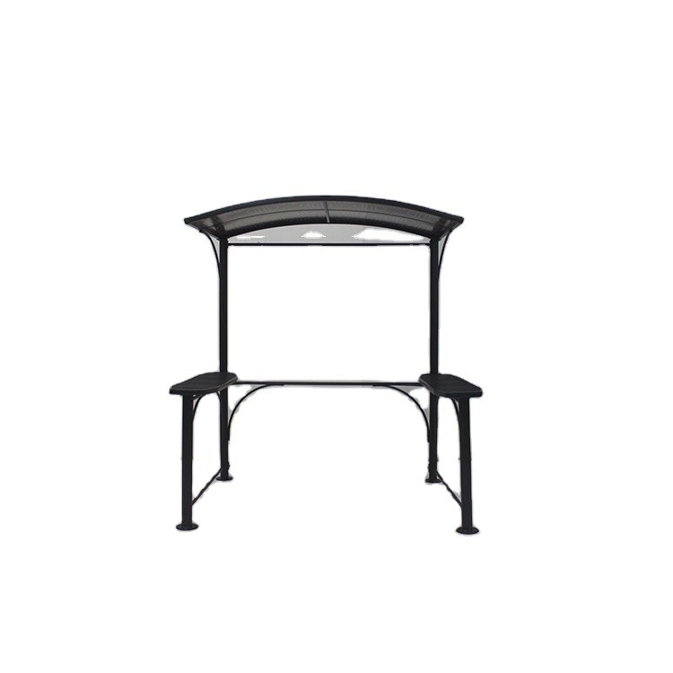 Gazebo da barbecue in alluminio e ferro 2.18*1.43*2.13-2.29M per casa da griglia con tetto da giardino